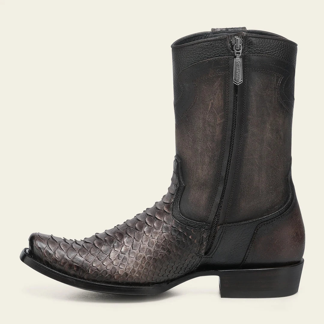 1J3UPH - Cuadra chocolate western cowboy python skin boots for men