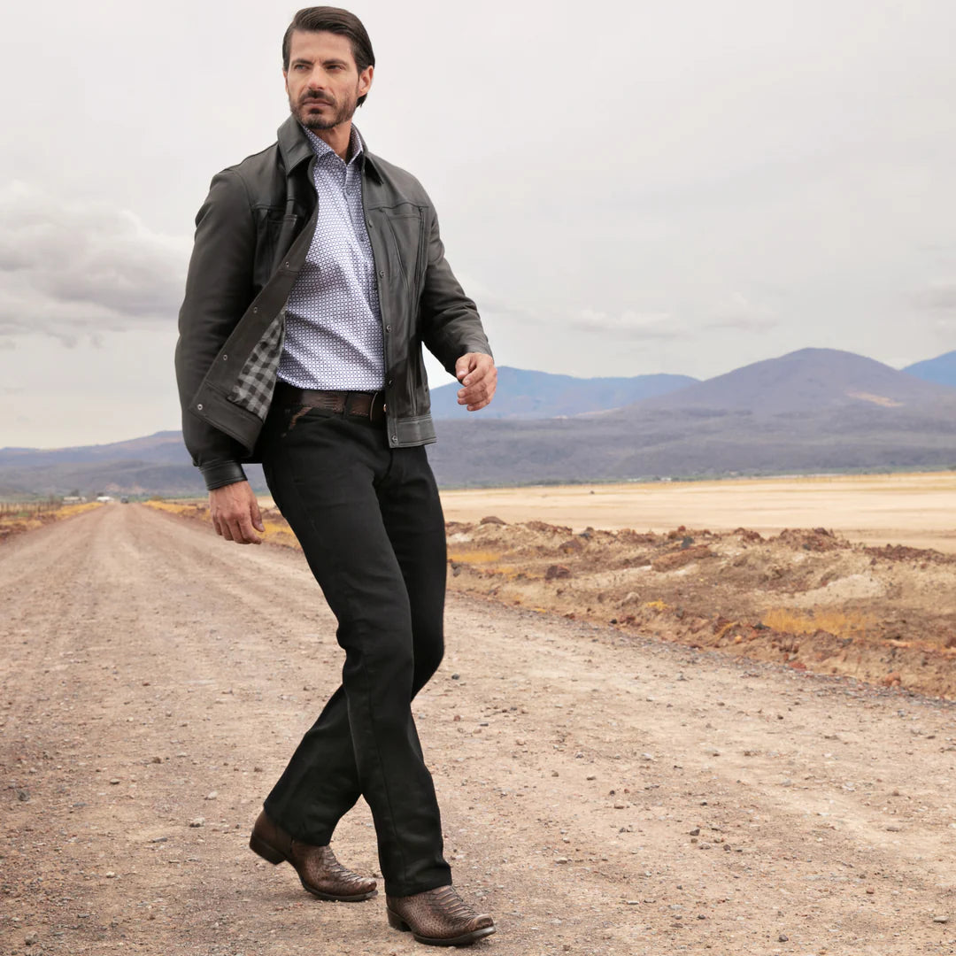 1J3UPH - Cuadra chocolate western cowboy python skin boots for men