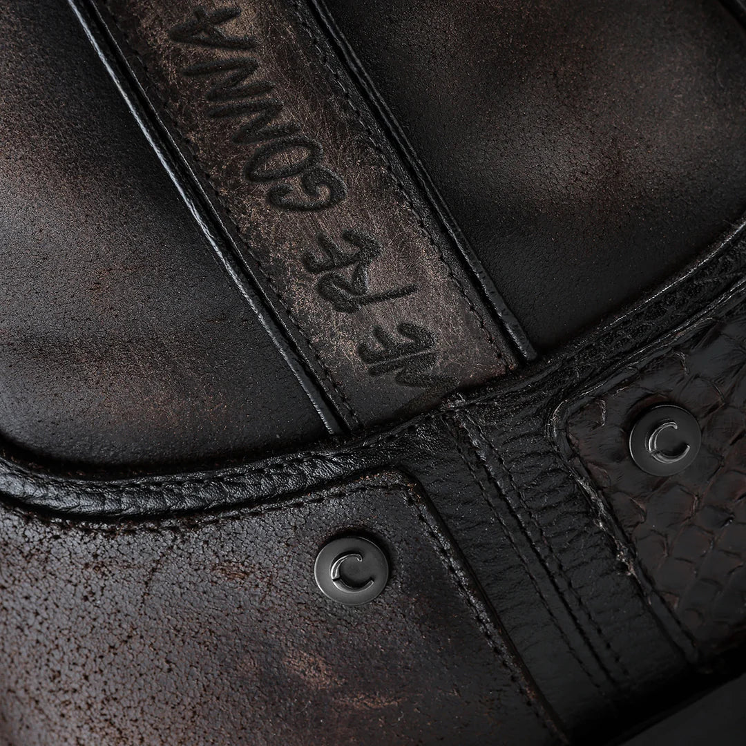 1J3UPH - Cuadra chocolate western cowboy python skin boots for men