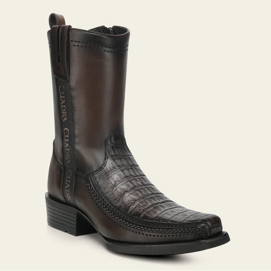 1J4JFY - Cuadra Gray Dress Cowboy Fuscus Zip Ankle Boots for Men