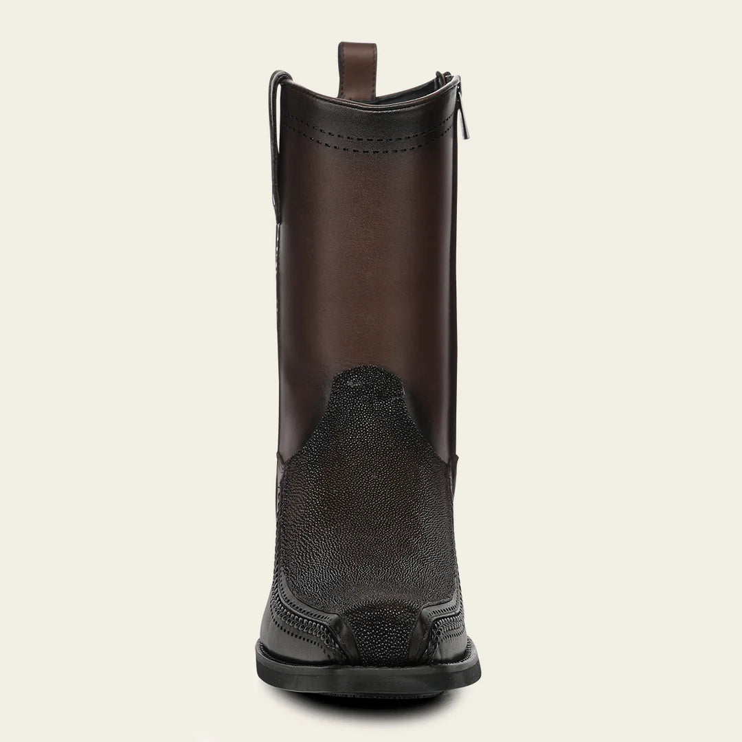 1J4JMA - Cuadra chocolate dress cowboy Stingray leather zip ankle boots for men