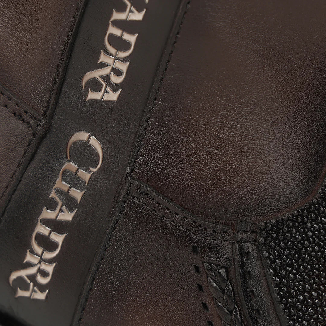 1J4JMA - Cuadra chocolate dress cowboy Stingray leather zip ankle boots for men