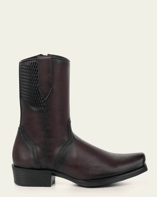 1J4LRS - Cuadra Brown Cowhide Leather Zip Ankle Boots for Men