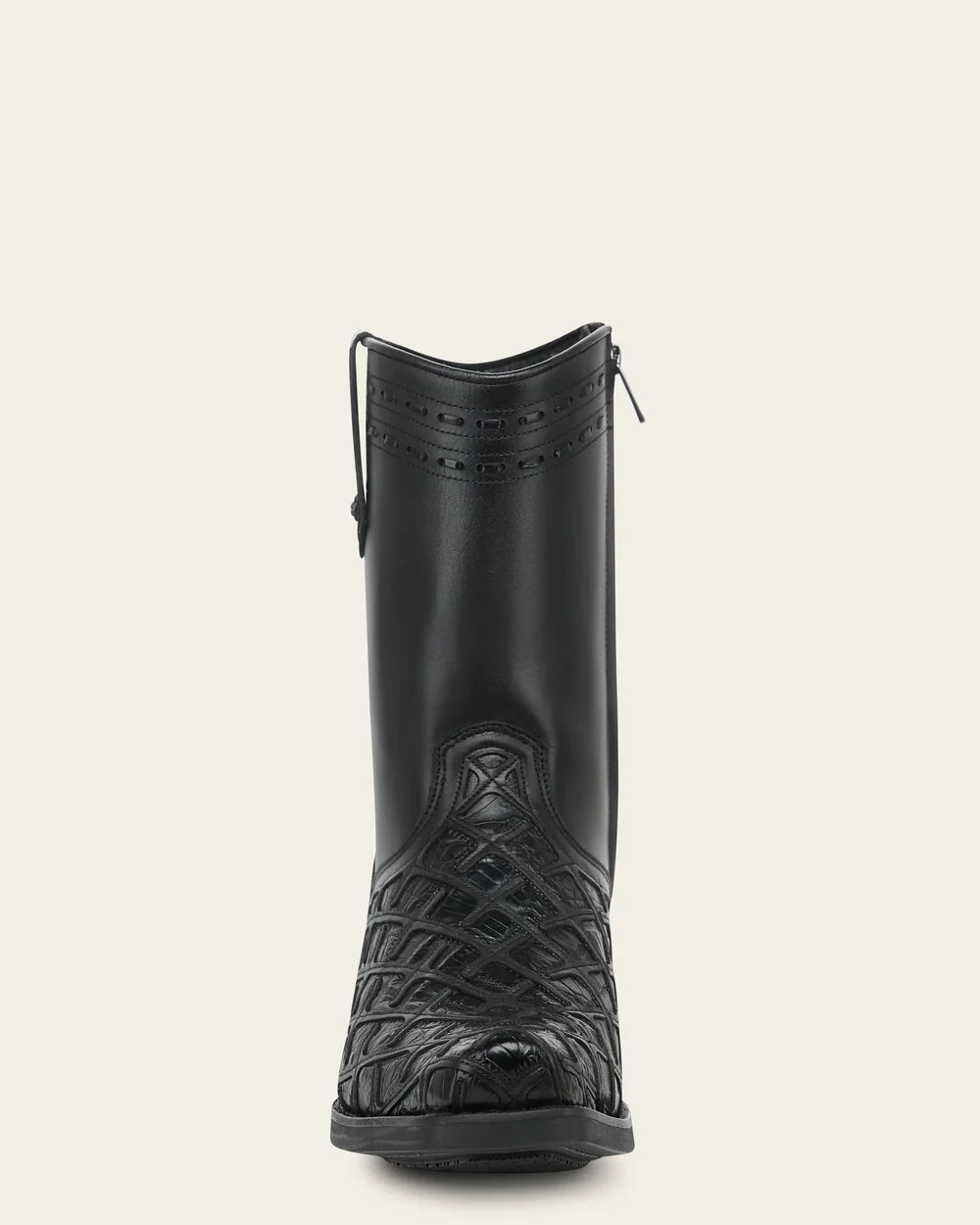 1J4RFY - Cuadra black casual fashion caiman leather zip ankle boots for men