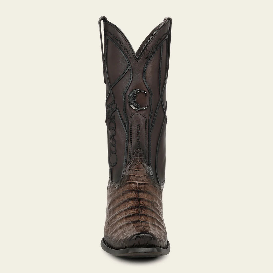 1JT0FY - Cuadra Chocolate Dress Cowboy Caiman Leather Boots for Men