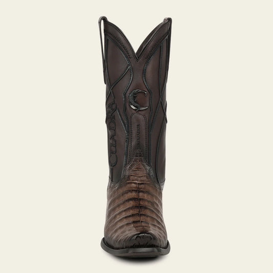 1JT0FY - Cuadra Chocolate Dress Cowboy Caiman Leather Boots for Men