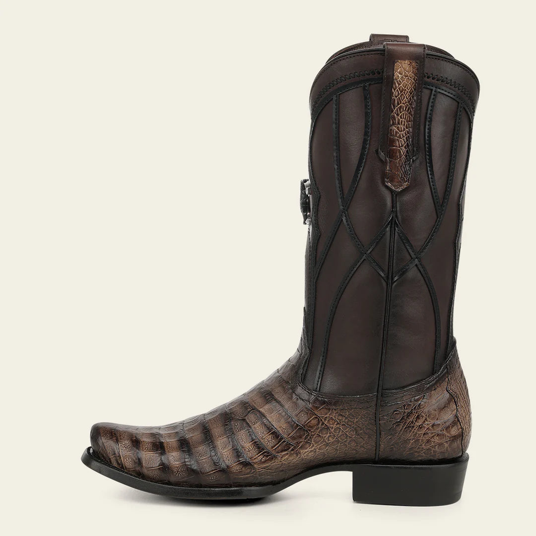 1JT0FY - Cuadra Chocolate Dress Cowboy Caiman Leather Boots for Men