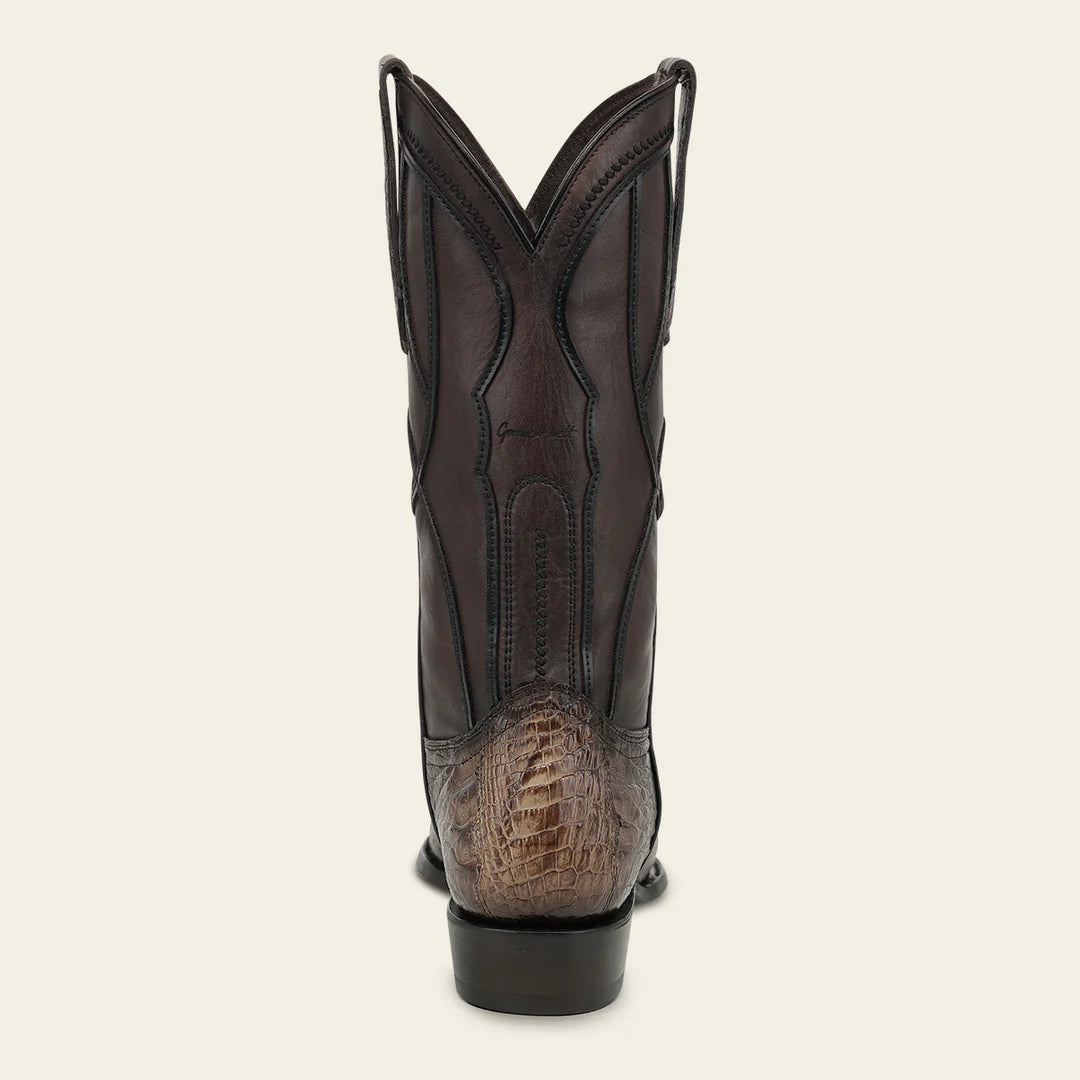 1JT0FY - Cuadra Chocolate Dress Cowboy Caiman Leather Boots for Men