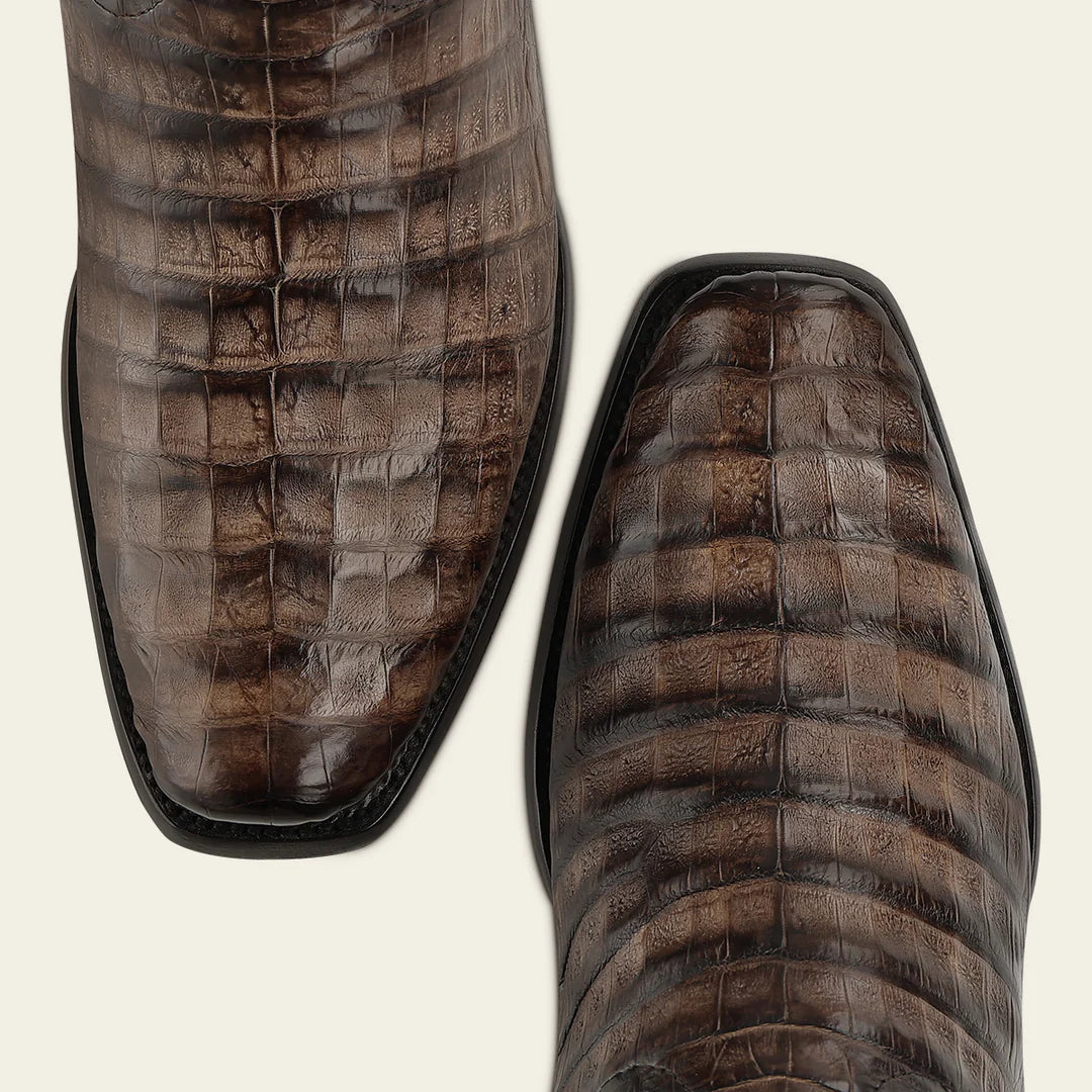 1JT0FY - Cuadra Chocolate Dress Cowboy Caiman Leather Boots for Men