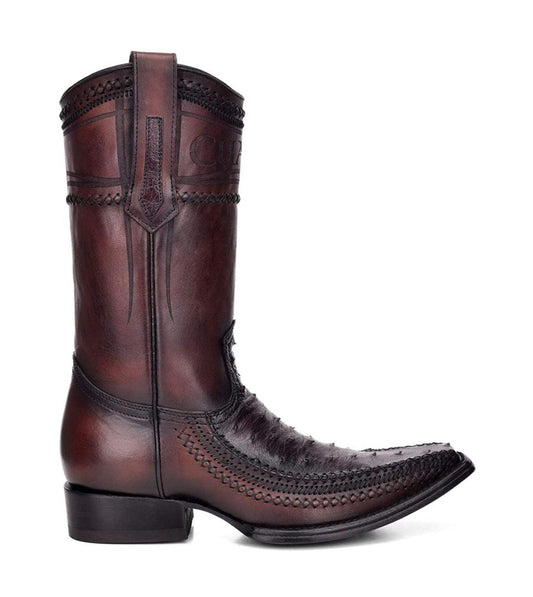 1B1AA1 - Cuadra blackcherry casual cowboy ostrich leather boots for men-Kuet.us