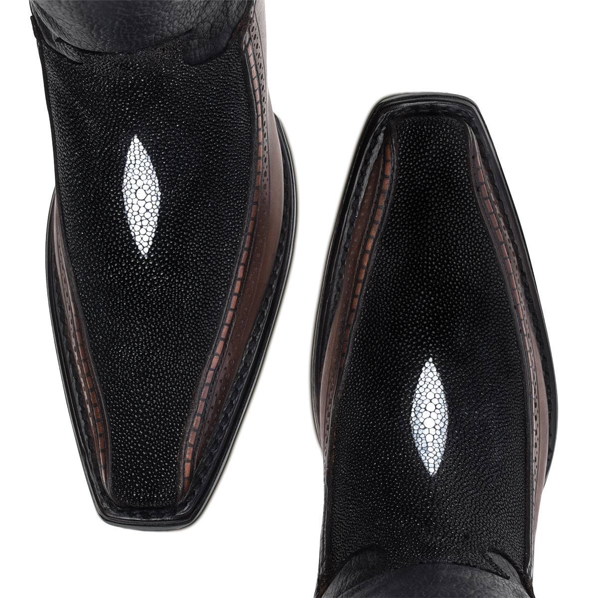 1B1DMA - Cuadra black and brown casual cowboy stingray boots for men-Kuet.us