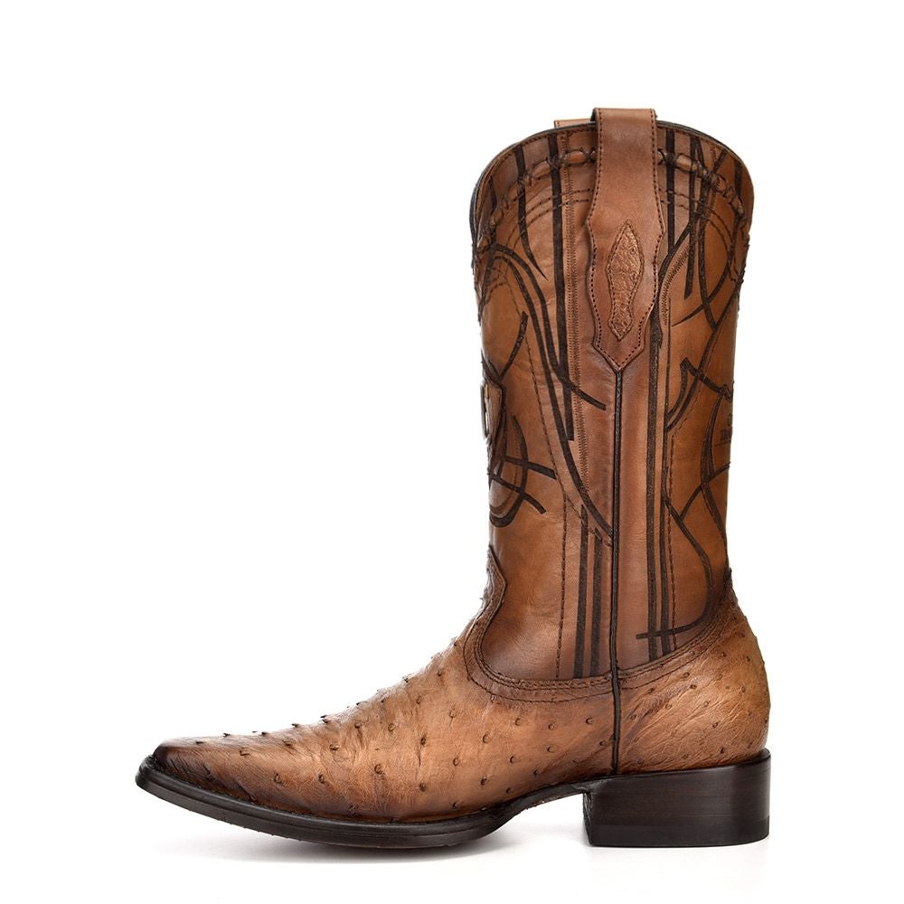 1B1NA1 - Cuadra taupe casual dress cowboy ostrich leather boots for me ...