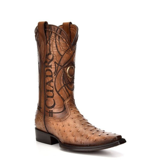 1B1NA1 - Cuadra taupe casual dress cowboy ostrich leather boots for men-Kuet.us