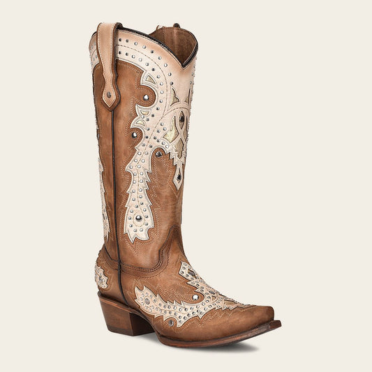1GAZRS - Cuadra brown western cowgirl cowhide leather boots for women-Kuet.us