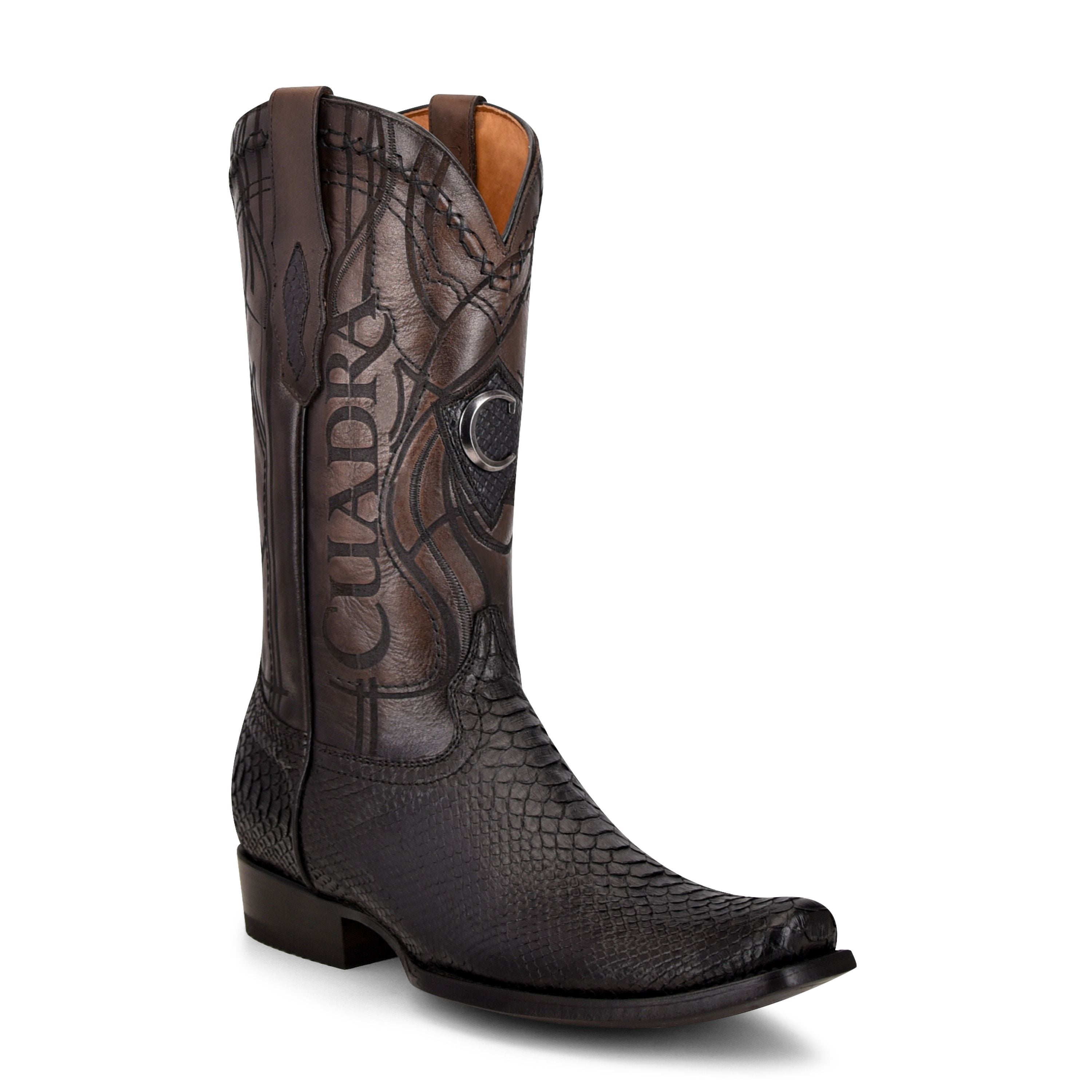 Cuadra Black Western Cowboy Boots Python Skin Boots Men – Kuet.us