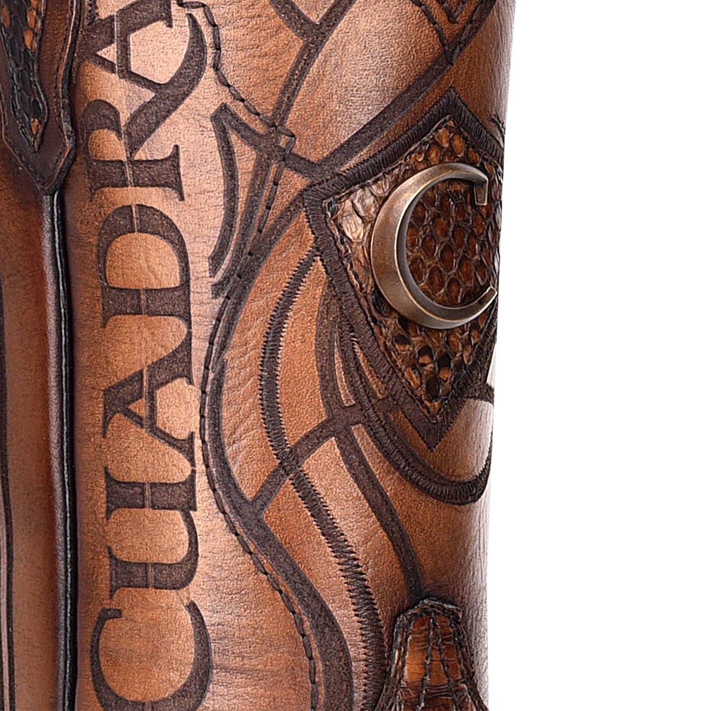 Cuadra brown western cowboy python skin boots for men-Kuet.us