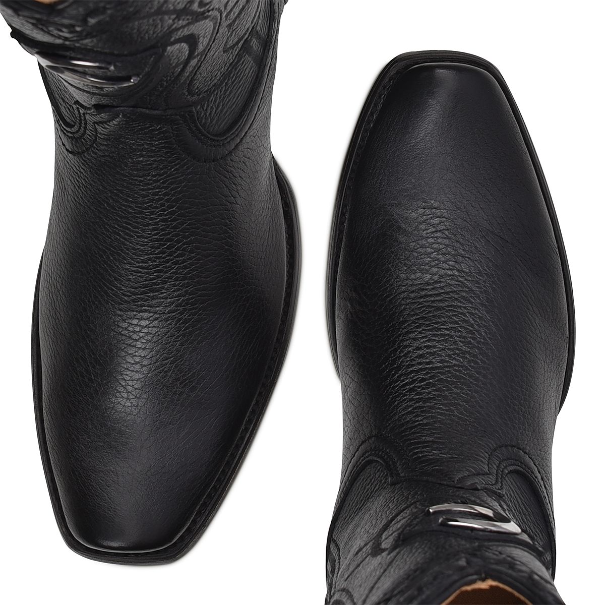 1J1NVE - Cuadra black dress cowboy deer leather boots for men-Kuet.us