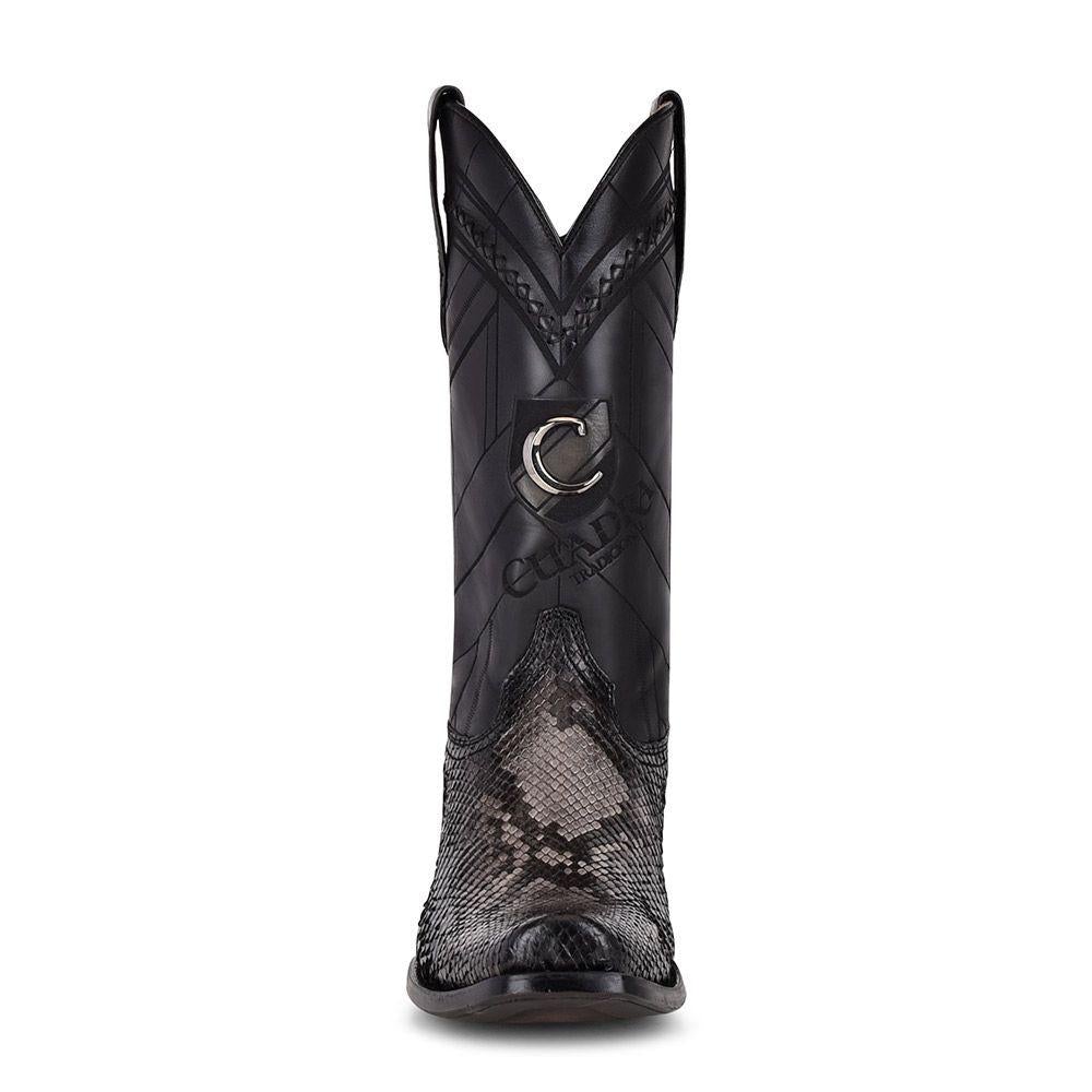 1J2FPH - Cuadra black dress cowboy python leather boots for men-Kuet.us