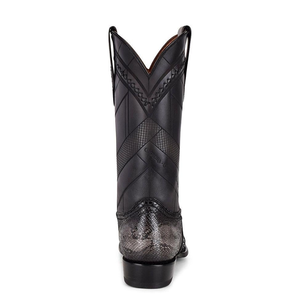 1J2FPH - Cuadra black dress cowboy python leather boots for men-Kuet.us