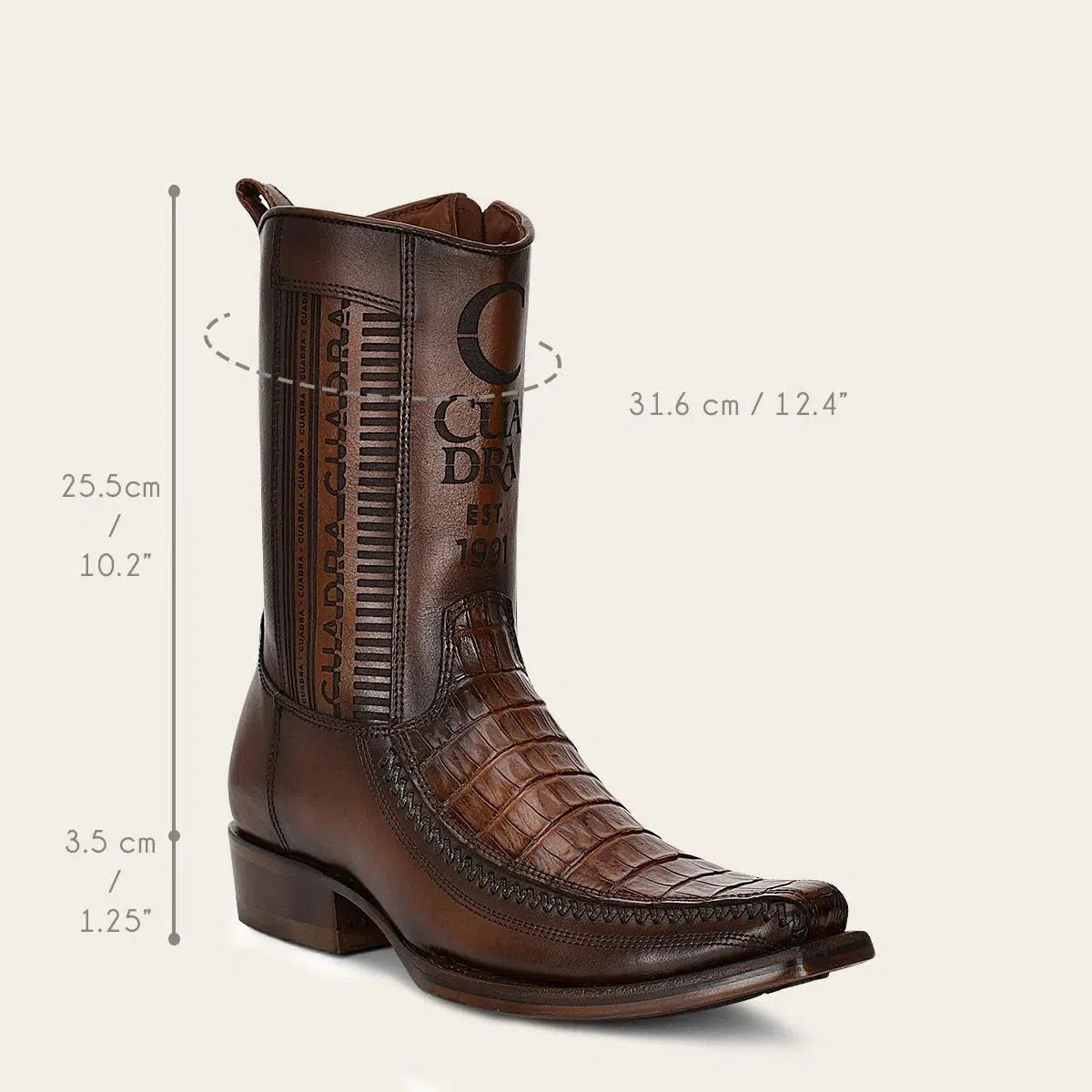 1J2KFY - Cuadra brown dress cowboy fuscus zip ankle boots for men-Kuet.us