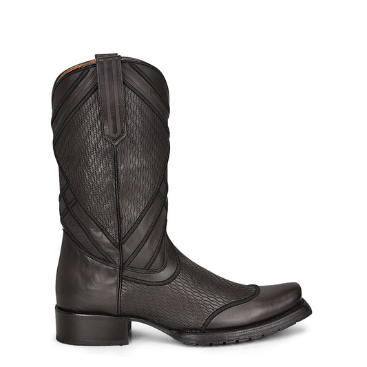 1J2MRS - Cuadra black casual cowboy cowhide leather boots for men-Kuet.us
