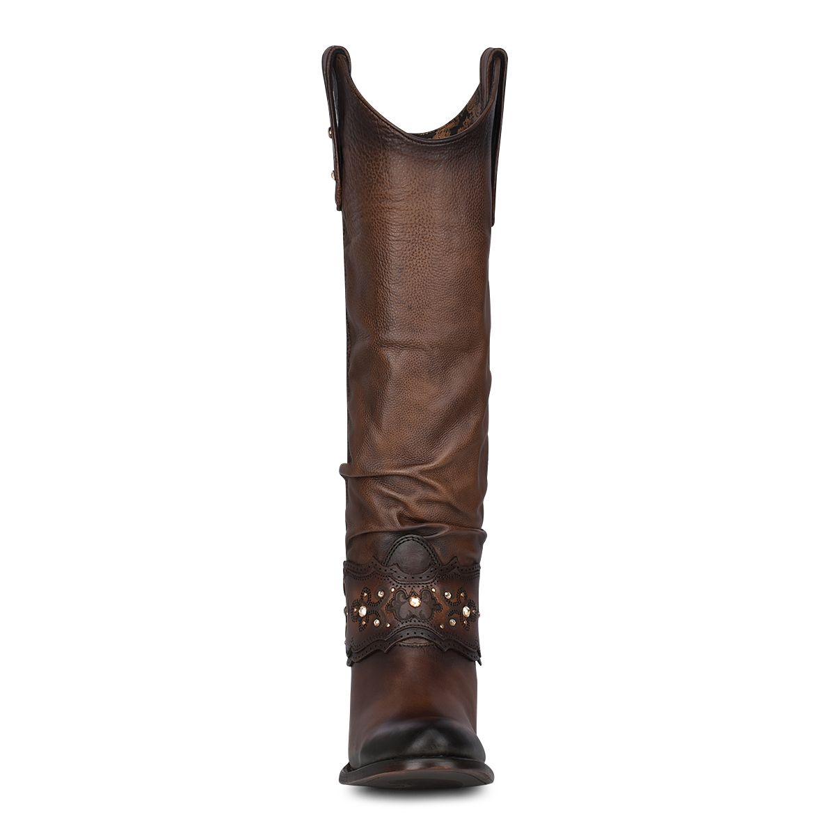 1Z41RS - Cuadra dark brown casual cowgirl leather knee high boots for women-Kuet.us