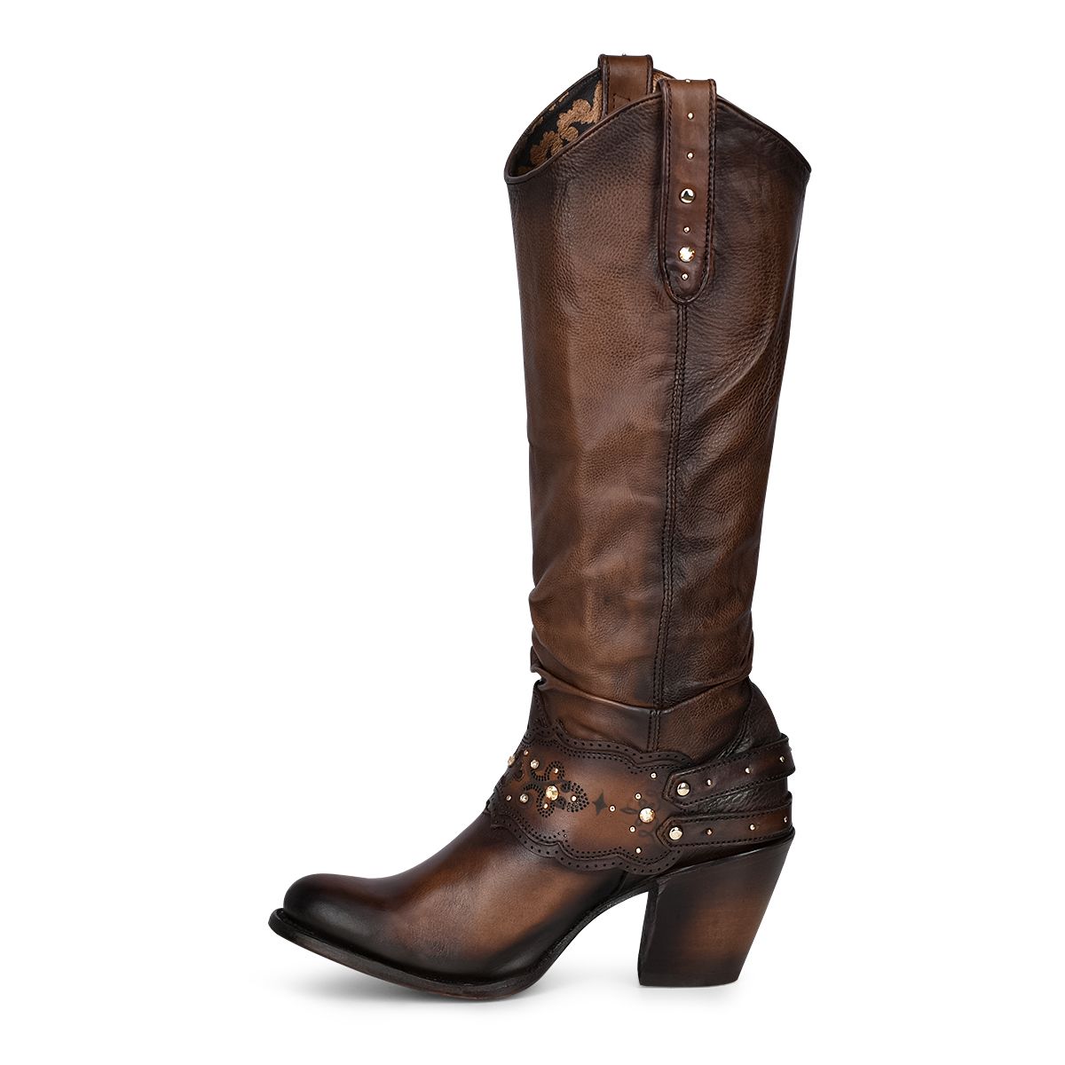 1Z41RS - Cuadra dark brown casual cowgirl leather knee high boots for women-Kuet.us