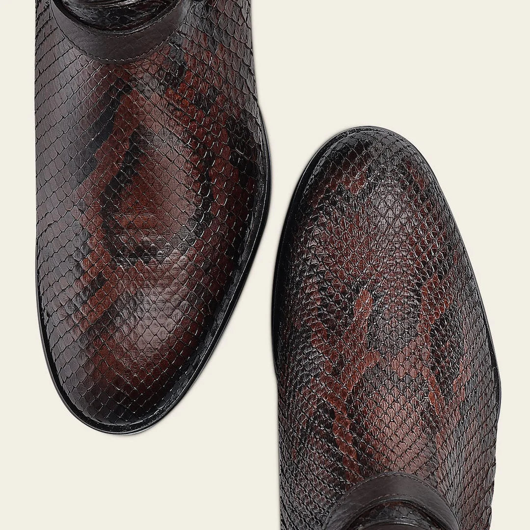 23TPMBD - Franco Cuadra chocolate python skin riding boots for women