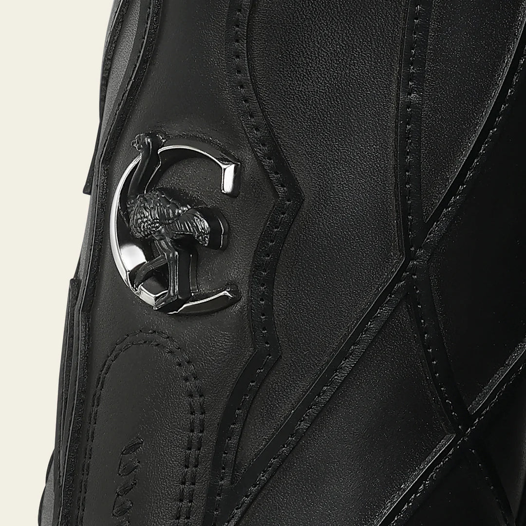 2CT0A1 - Cuadra Black Dress Cowboy Ostrich Leather Boots for Men