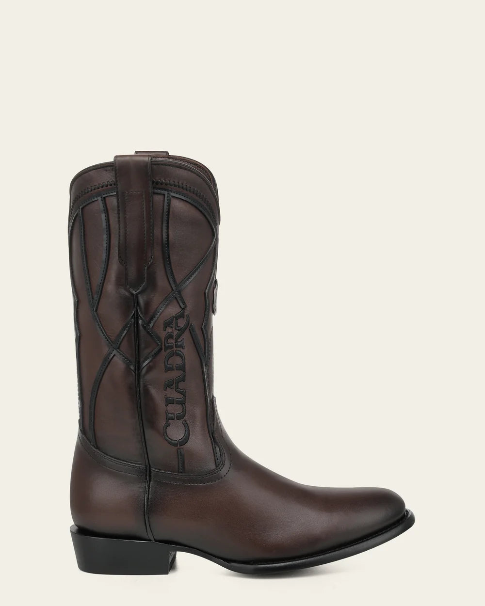 2HT0RS - Cuadra chocolate embroidered round toe cowhide cowboy boots for men
