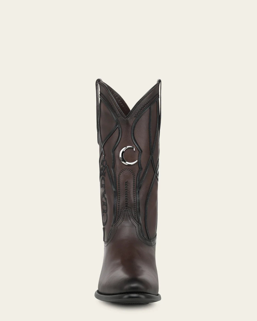 2HT0RS - Cuadra chocolate embroidered round toe cowhide cowboy boots for men