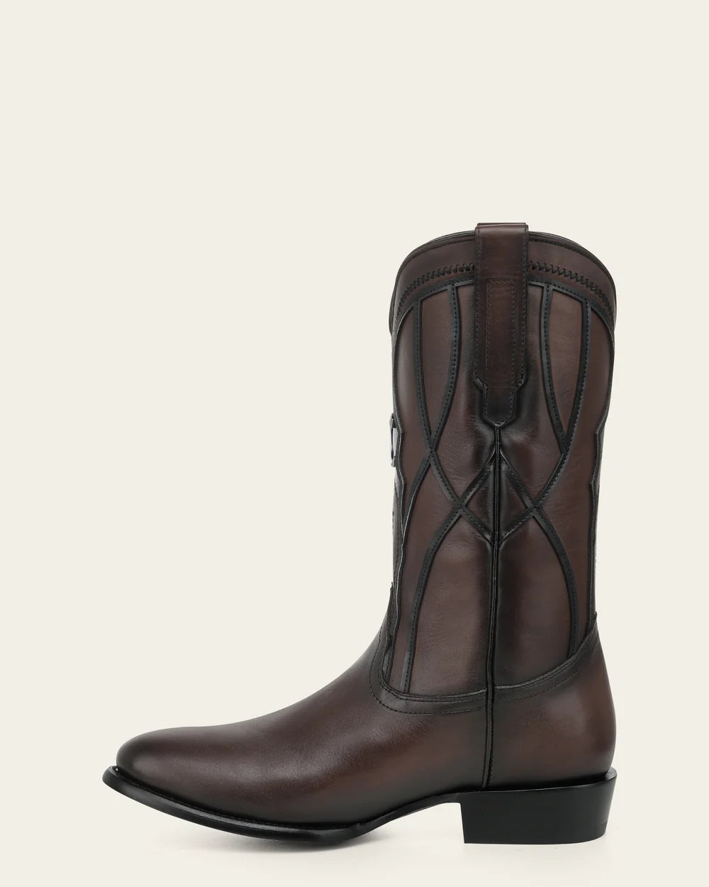 2HT0RS - Cuadra chocolate embroidered round toe cowhide cowboy boots for men