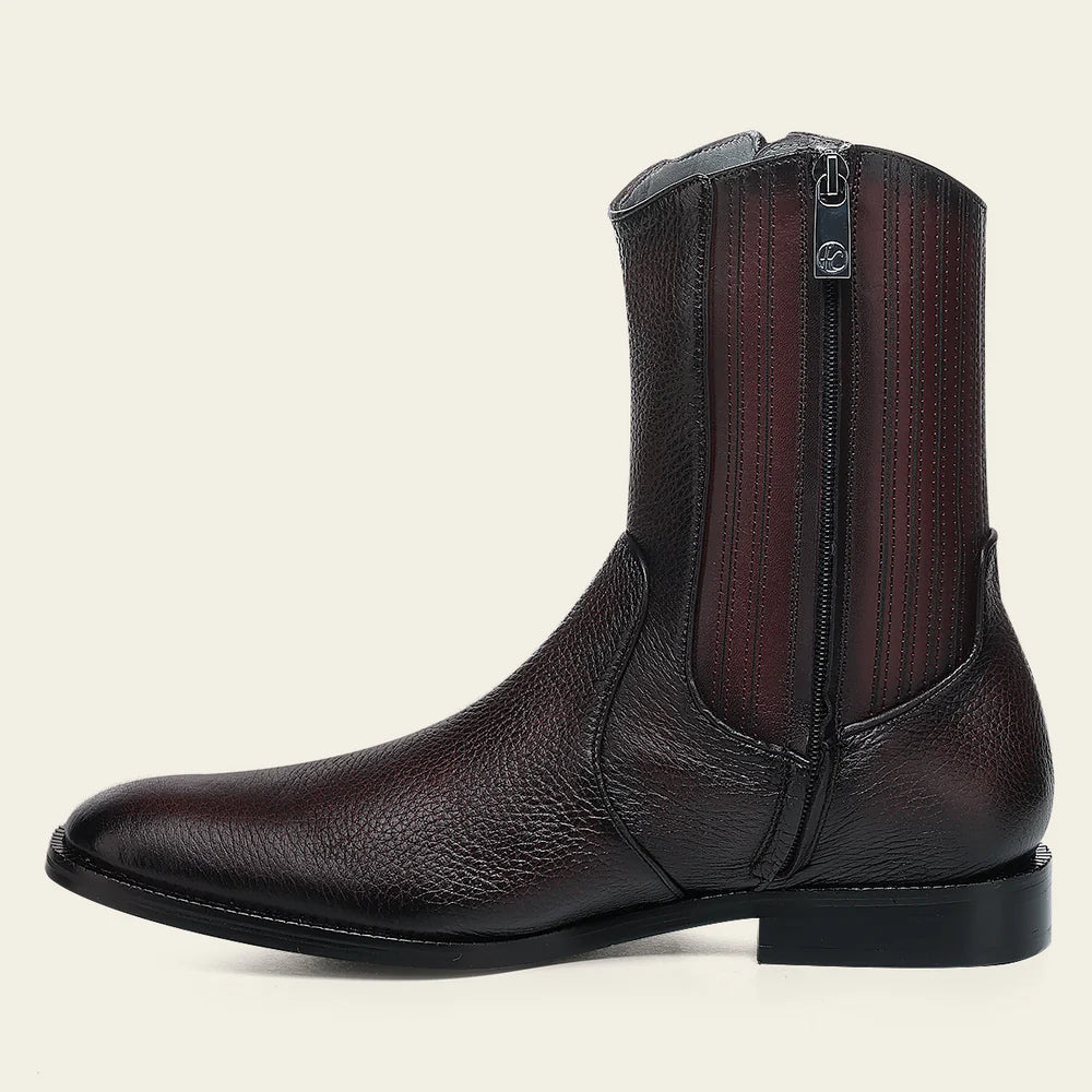 30JVNTS - Cuadra wine dress casual deer leather ankle boots for men