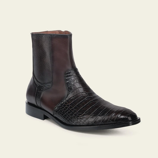 31JLPBI - Franco Cuadra Brown Dress Casual Alligator Leather Ankle