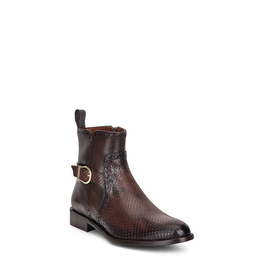 32TPBTS - Franco Cuadra brown casual dress python ankle boots for women-Kuet.us