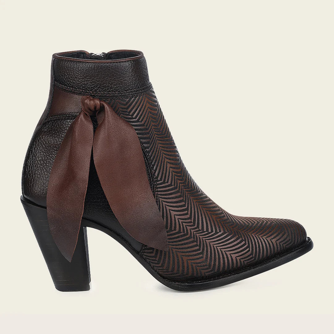 3F0PRS - Cuadra chocolate cowhide ankle boots for women