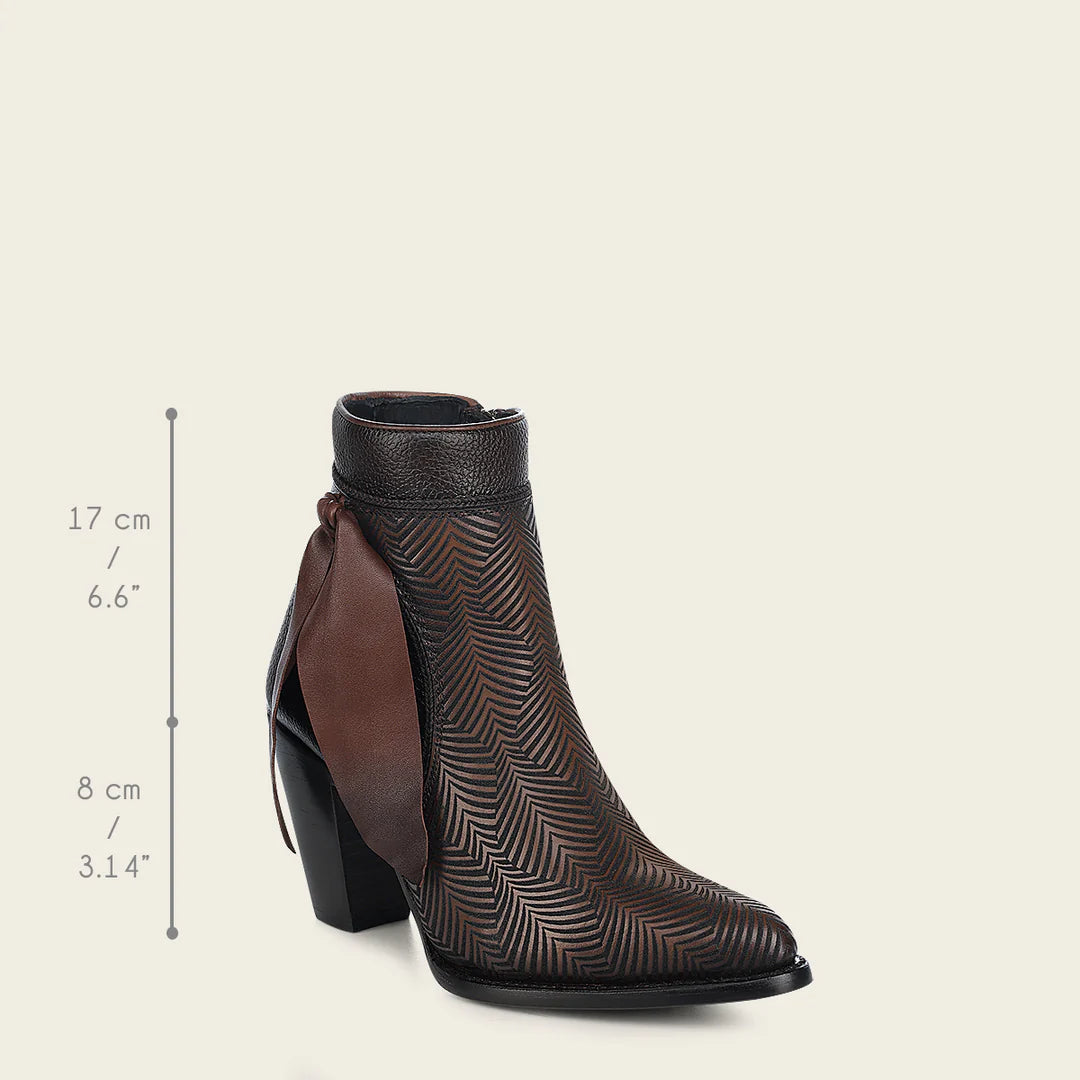 3F0PRS - Cuadra chocolate cowhide ankle boots for women