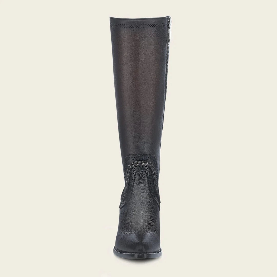 3F0RRS - Cuadra chocolate western cowgirl cowhide leather knee high boots for women