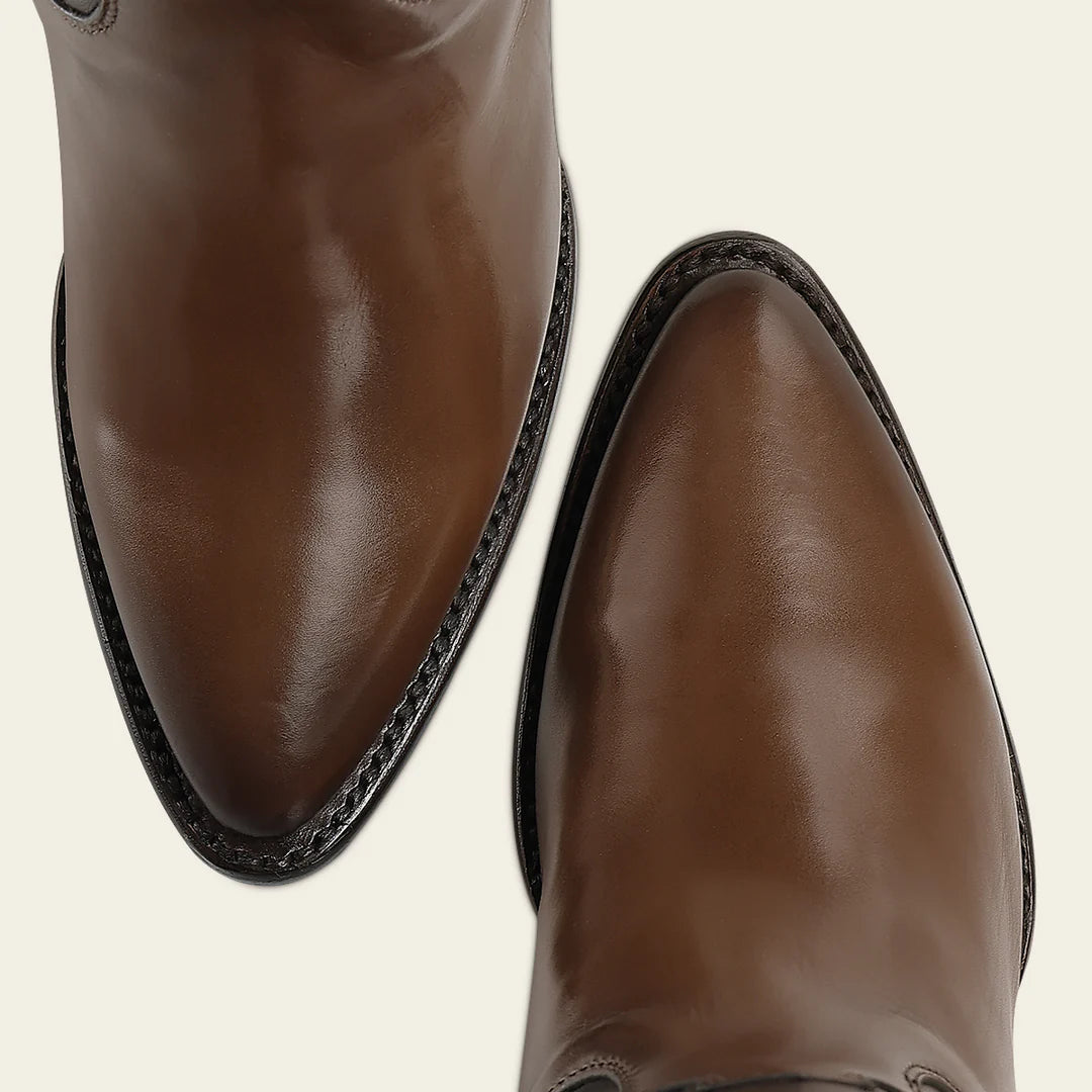 3F1JBE - Cuadra Honey Western Cowgirl Cowhide Leather Knee High Boots