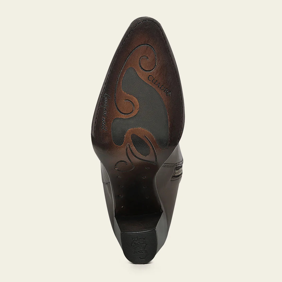 3F1JBE - Cuadra Honey Western Cowgirl Cowhide Leather Knee High Boots