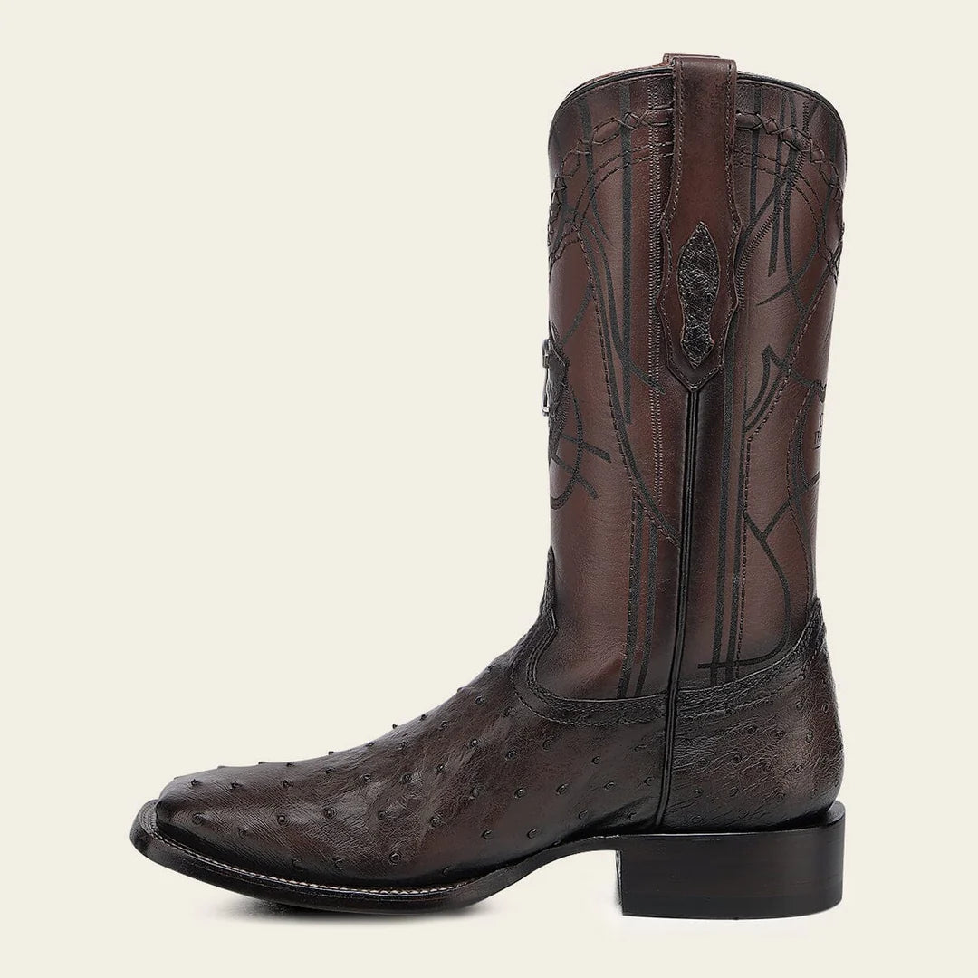 3Z1OA1 - Cuadra chocolate western cowboy rodeo ostrich boots for men