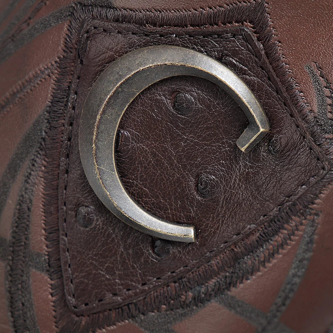 3Z1OA1 - Cuadra chocolate western cowboy rodeo ostrich boots for men
