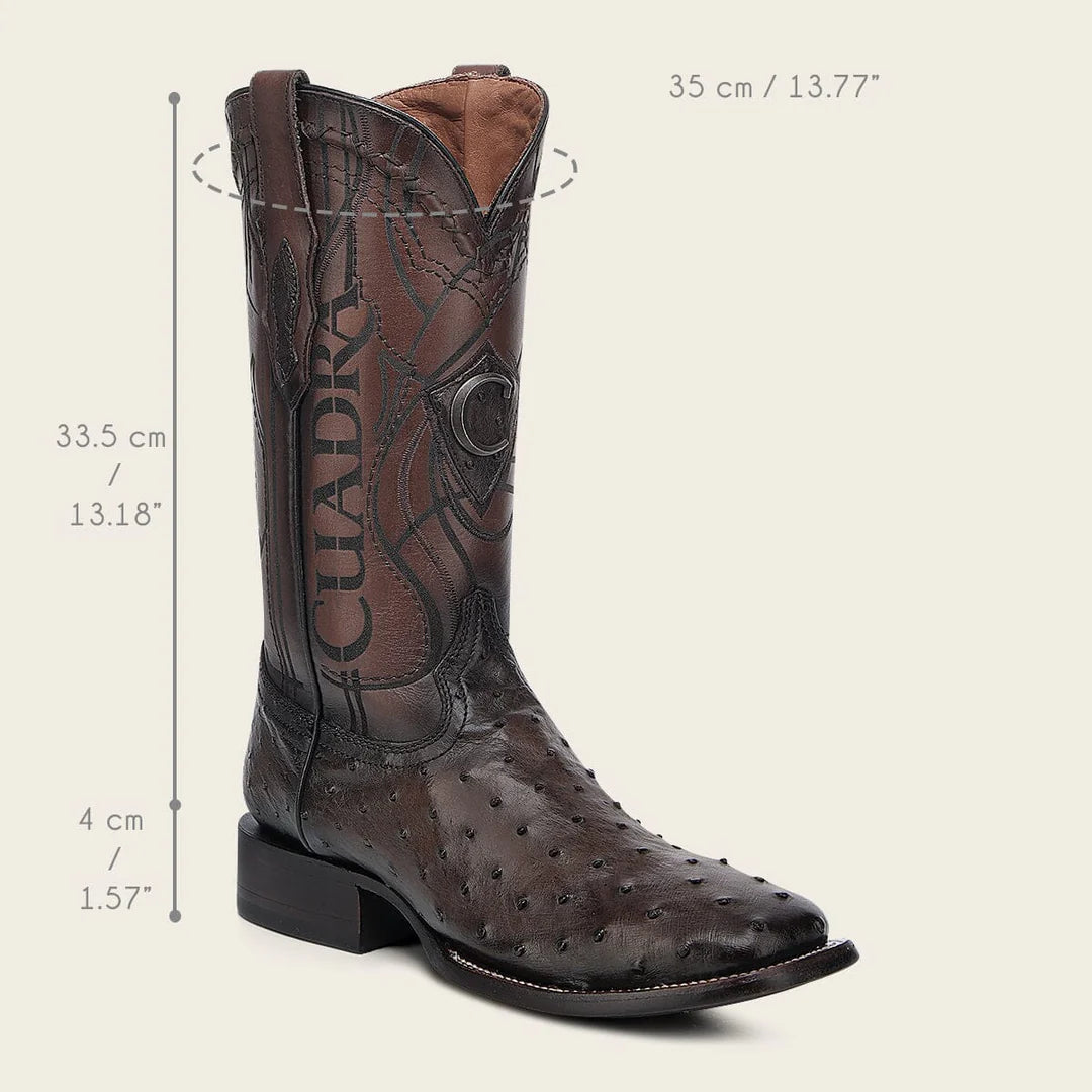 3Z1OA1 - Cuadra chocolate western cowboy rodeo ostrich boots for men