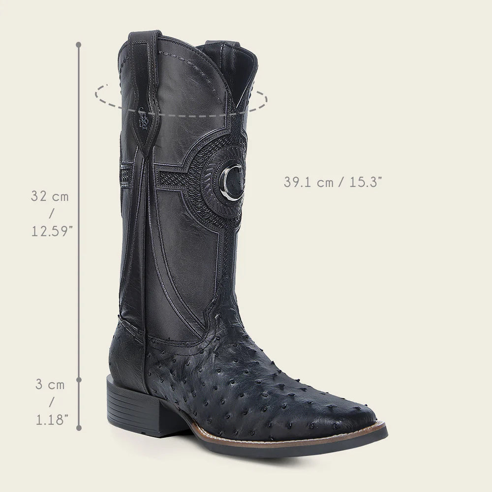 3Z2SA1 - Cuadra blue western cowboy rodeo ostrich boots for men