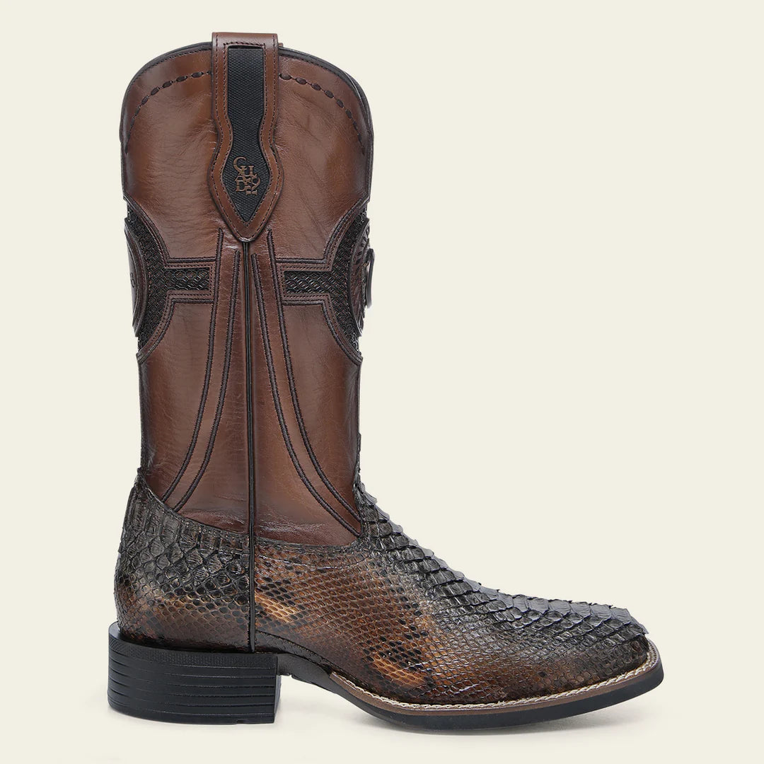 3Z2SPH - Cuadra honey western cowboy rodeo python boots for men
