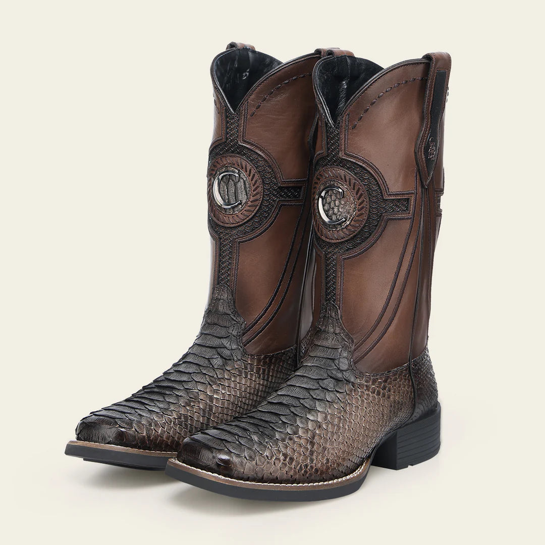 3Z2SPH - Cuadra honey western cowboy rodeo python boots for men