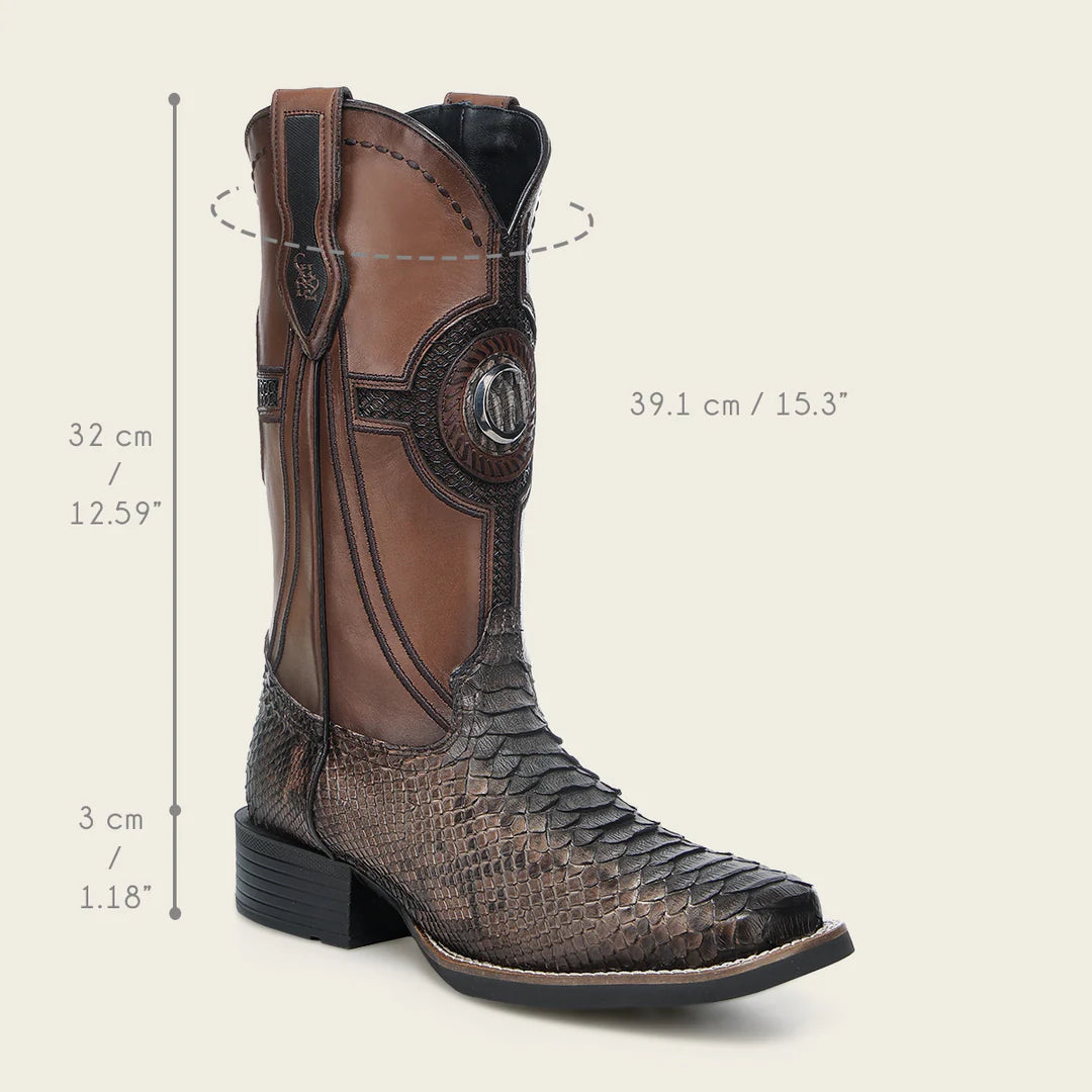 3Z2SPH - Cuadra honey western cowboy rodeo python boots for men