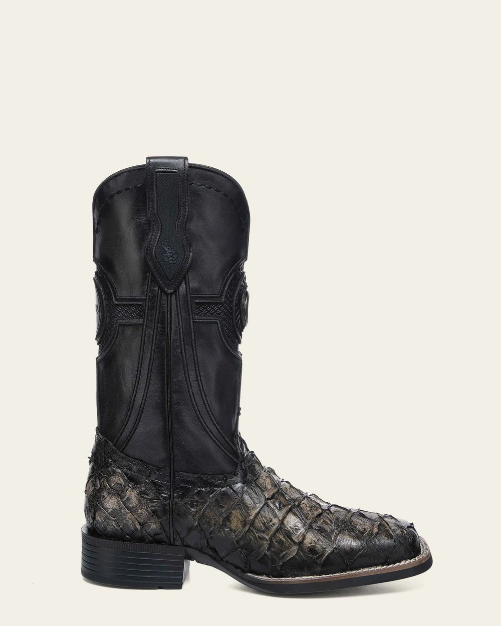 3Z2SPI - Cuadra Black Western Cowboy Rodeo Pirarucu Boots for Men