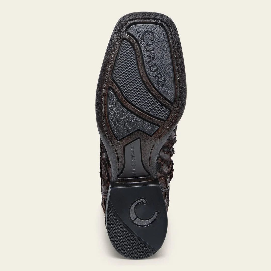 3Z2SPI - Cuadra Black Western Cowboy Rodeo Pirarucu Boots for Men