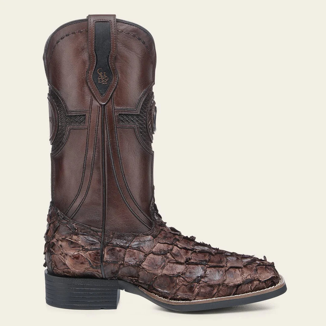 3Z2SPI - Cuadra Brown Western Cowboy Rodeo Pirarucu Boots for Men